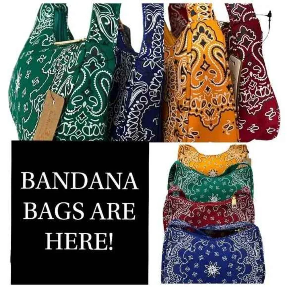 Bandana Paisley Print SM Shoulder Handbag - NWT - Blue/White